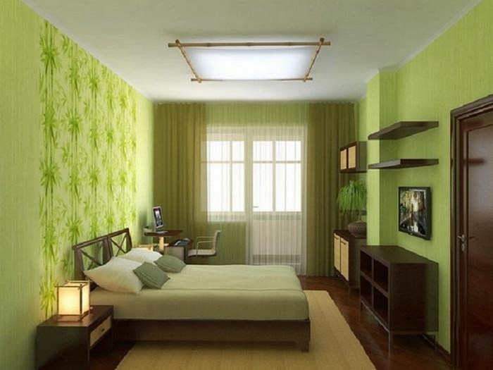 Värit makuuhuoneeseen Green-A-viileä muotoilu