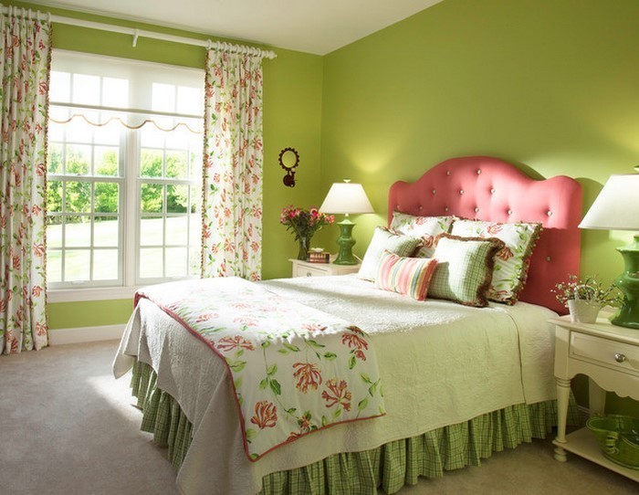 Värit makuuhuoneeseen Green-A-viileät sisätilat