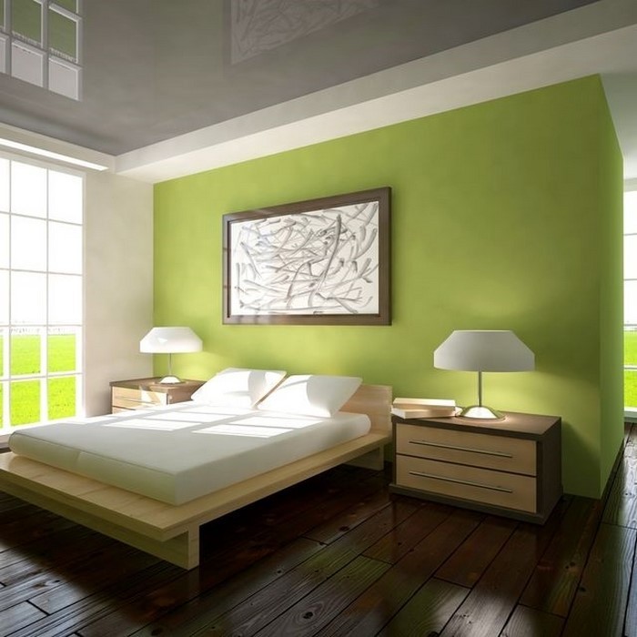 الألوان الأخضر ل-A-عظيم الداخلية غرفة نوم