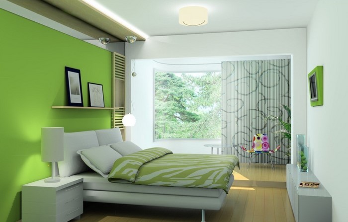 Цветове за спалня Green-A-наперен-решение