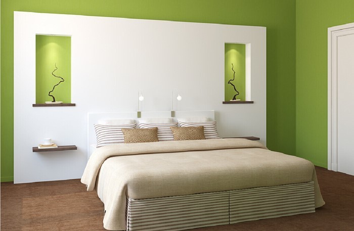 Цветове за спалня Green-A-творчески решения на