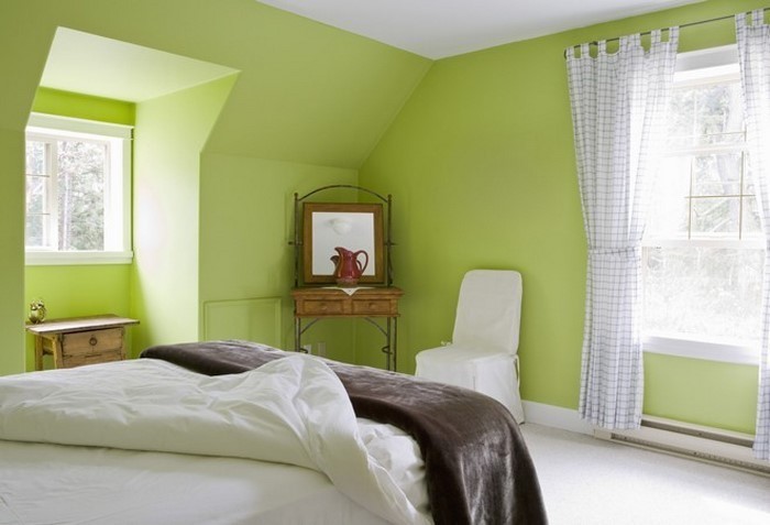 Цветове за спалнята Green една супер-решение