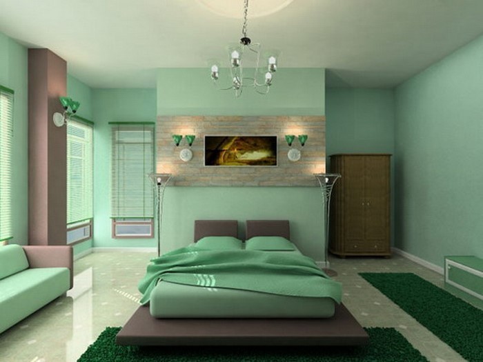 Värit makuuhuoneeseen Green-A-iso-päätös