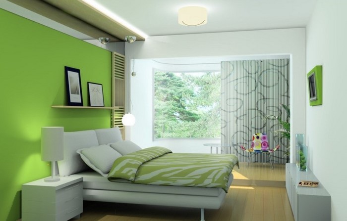 الألوان لغرفة النوم الأخضر-A-جميلة-Еinrichtung