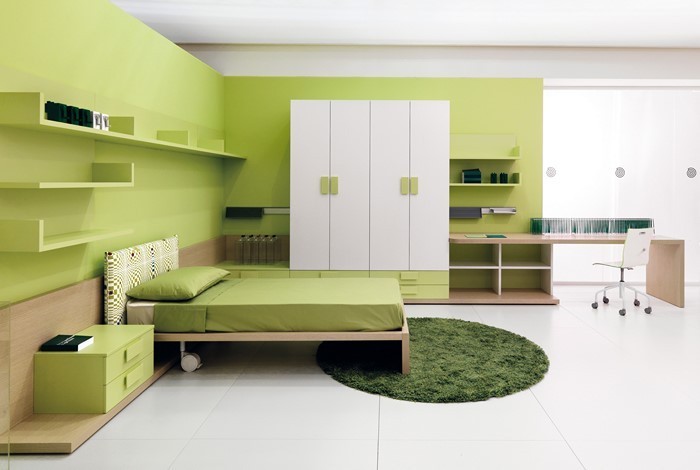 الألوان لغرفة النوم الأخضر-A-جميلة-تصميم