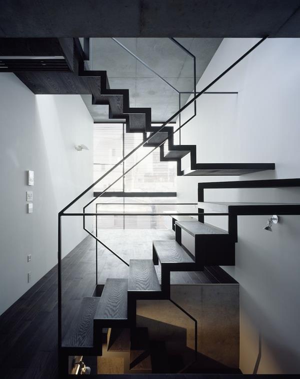 -Faszinierende escalera interior idea de diseño Negro