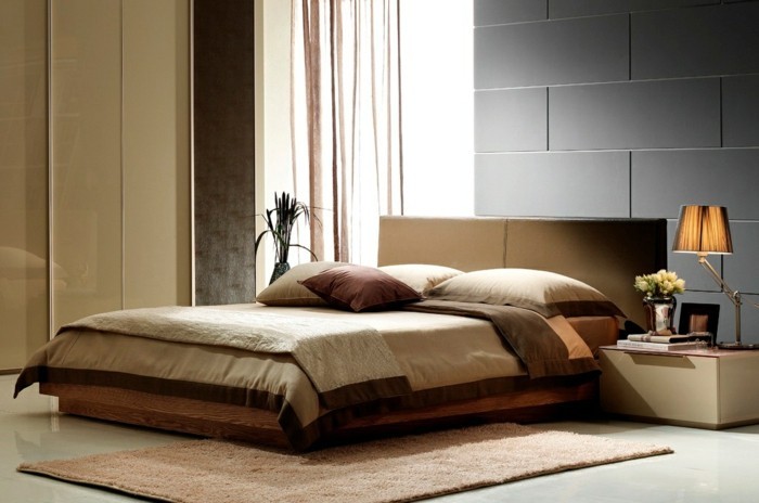Feng shui makuuhuone värit harmaa-ja-ruskea
