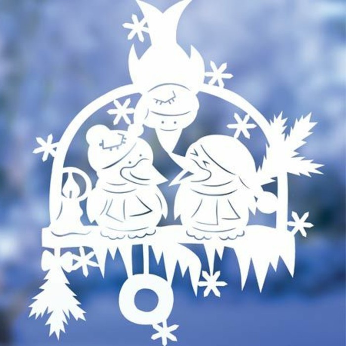 прозорци тапети Коледа-Fensterdeko-зима