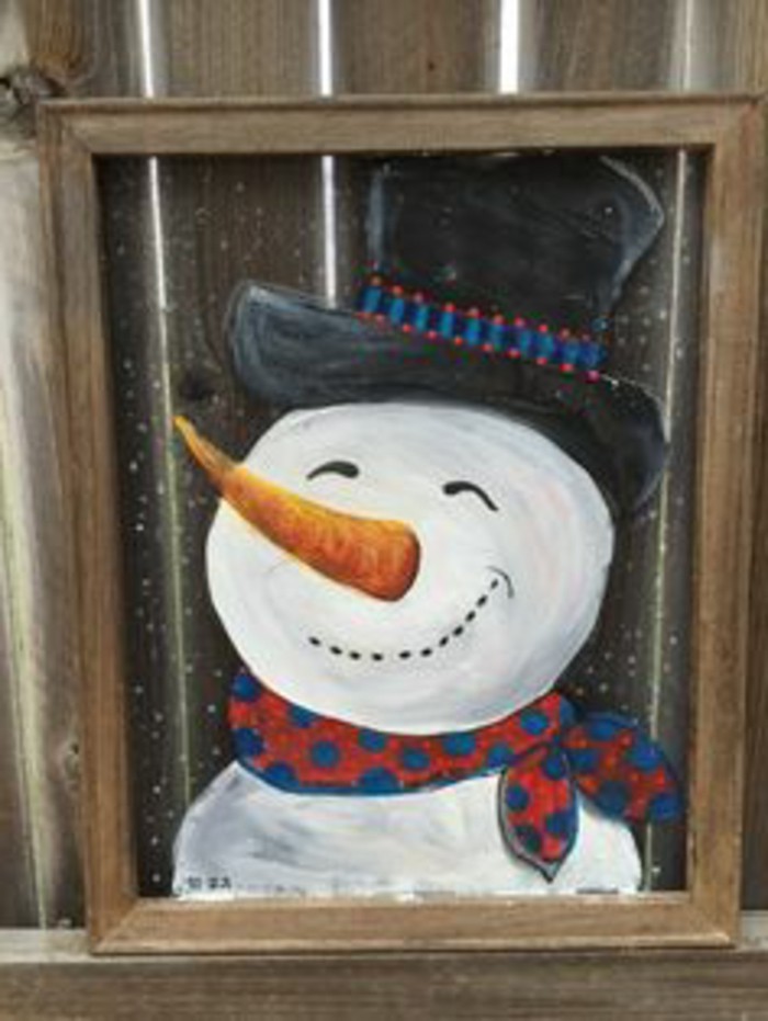 παράθυρα ταπετσαρία Χριστούγεννα ΧΑΜΟΓΕΛΟ-Χιονάνθρωπος