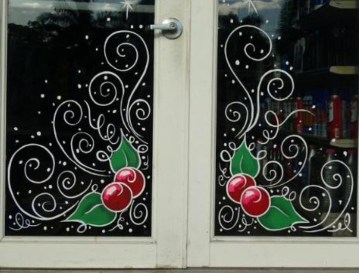 παράθυρα ταπετσαρία Χριστούγεννα-πρότυπο-γκι