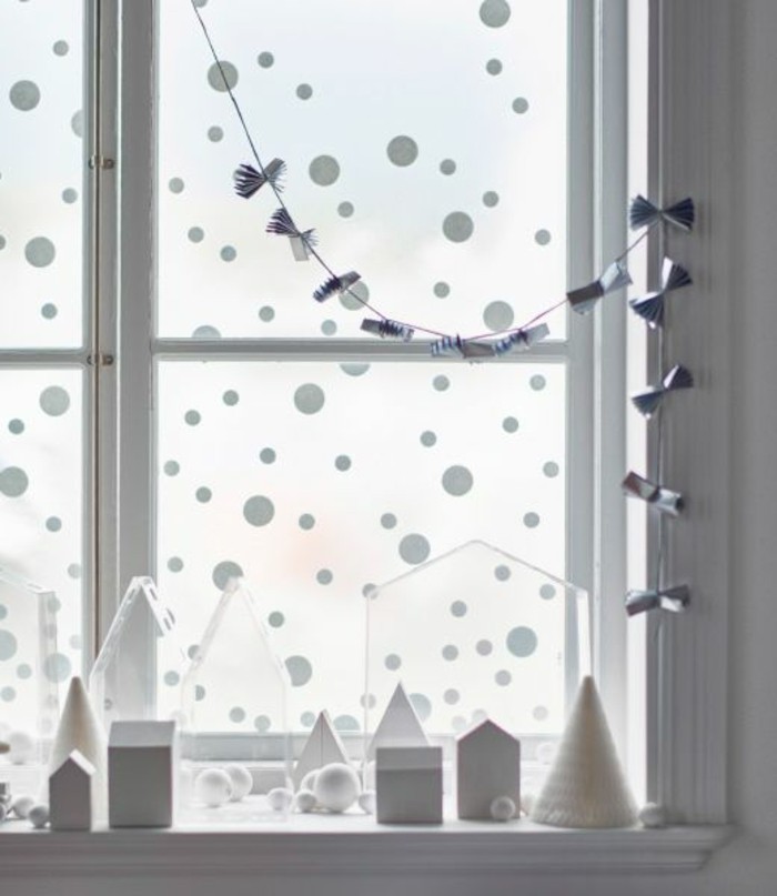 παράθυρα ταπετσαρία Χριστούγεννα-πρότυπο-χειμώνα-deco-ιδέες