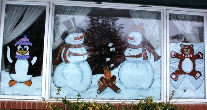 نوافذ فرحة خلفية عيد الميلاد ل-