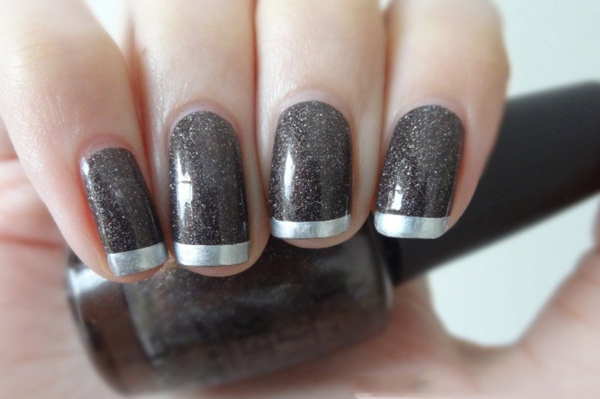 Nails design noir-argent