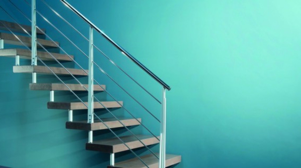 Konzol-lépcső kő fokozatosan kék fal-super-design