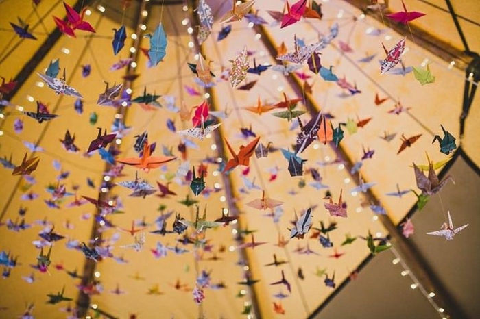 Garden Сватбени хиляди оригами кранове Висулка Декорация