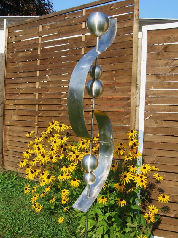 Gartendeko Деко Gartenstecker приставка ръжда патина неръждаема стомана топка-Beetstecker-Finial Garden Pikes градина скулптура
