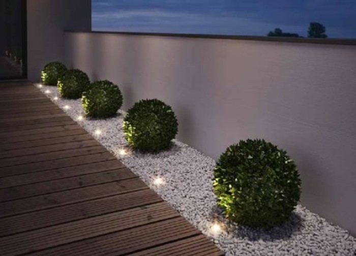 Κήπος σχεδιασμού με-τούβλο-και-φωτισμού