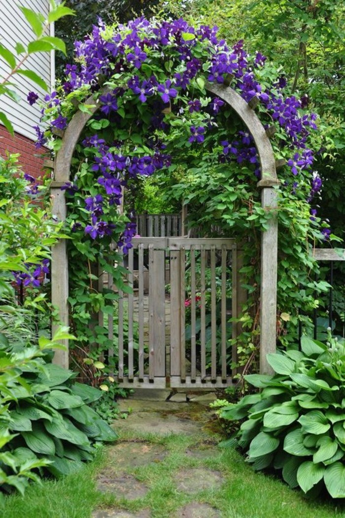 Vrtna vrata od drveta i vrt put