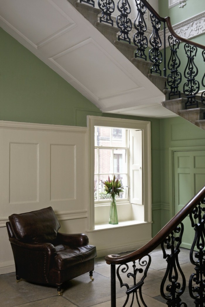 Dizajn ideje hodnika-stolica-uklonjena iz kožne-zelene