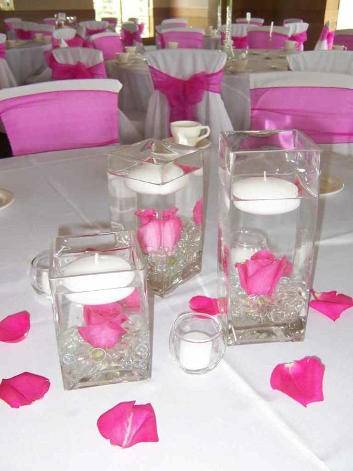 Lunettes-pour-bougies avec-pétales de rose