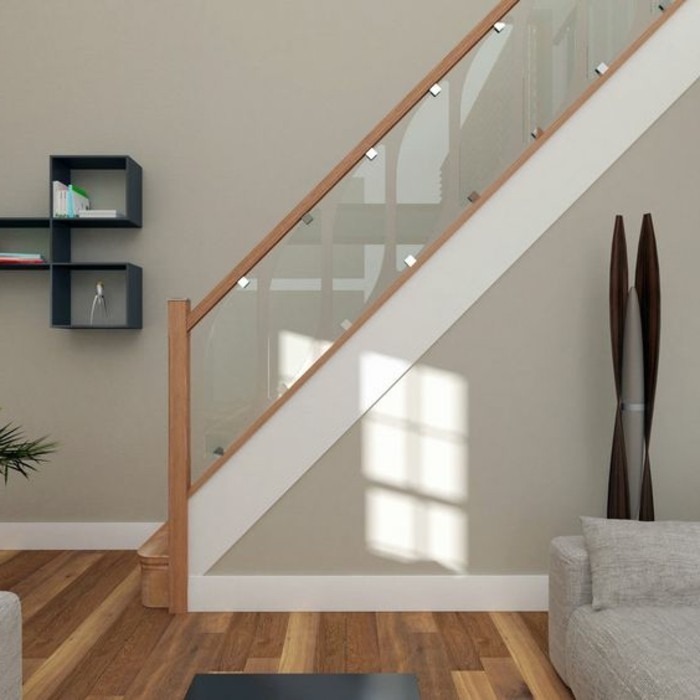 Vidrio pasamanos de la escalera-moderna-casa-diseño