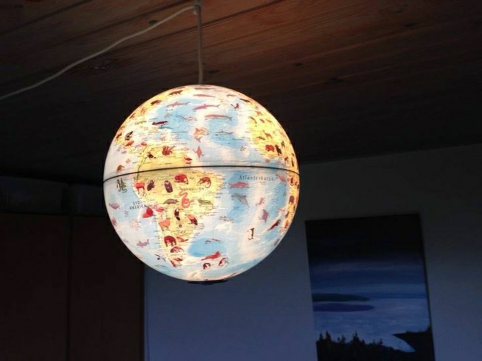 Globe World Map lámpa Ball fényes