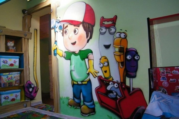 Nursery Graffiti avec le héros-de-Dessins animés