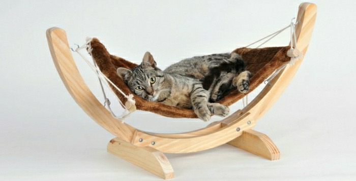 Хамак за котки плюшени дървена конструкция-интересен дизайн