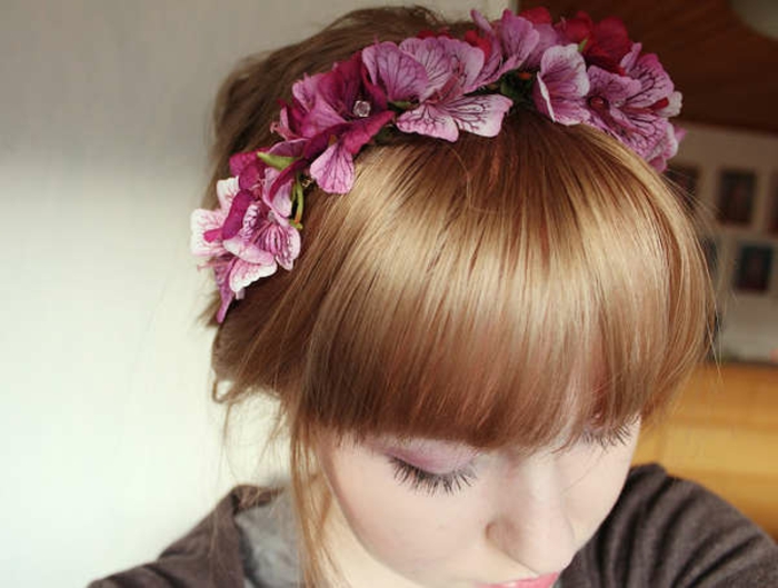 venda del pelo de coser de color rosa-flores-para-rojo-pelo
