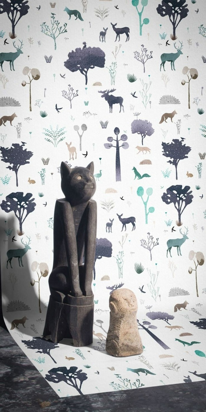 Természet Háza tapéta-mintát, színes-tapéta állatok