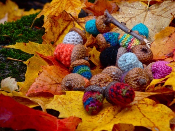 Jesen obrti-s-djeca-gestichtene-žir na lišće