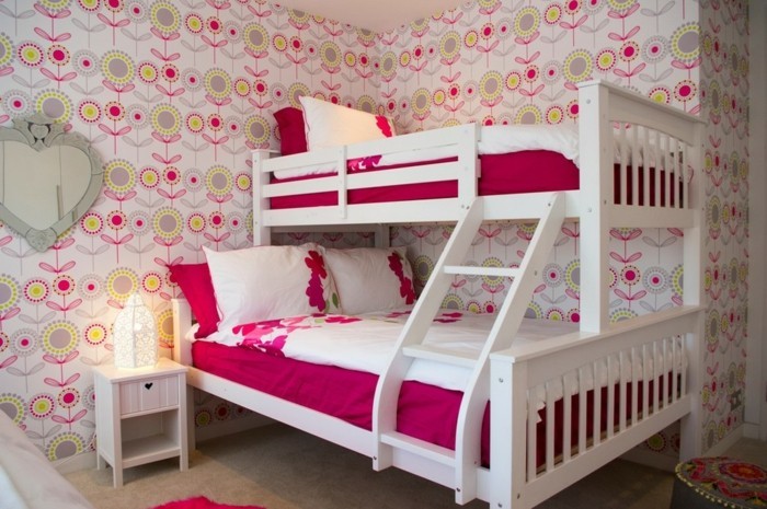 Двуетажни легла-за-момичета-In-уютна стая за младежта
