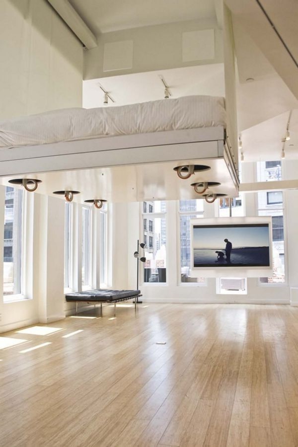 双层床与 - 漂亮的设计，卧室，工作室的想法