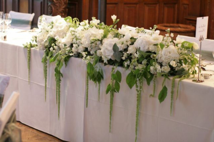 Decoración de la boda mesa de Flores