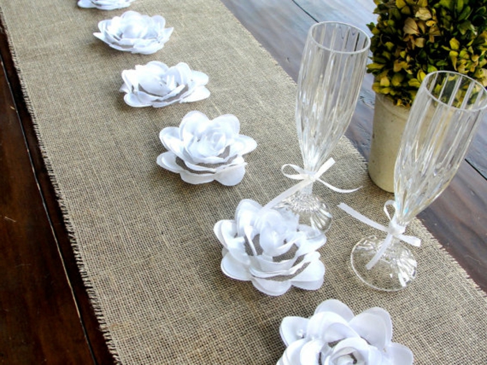 Boda decoración de la mesa de origami-flores