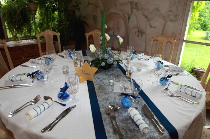 decoración de mesa de boda Servilletas de servicio-azul oscuro