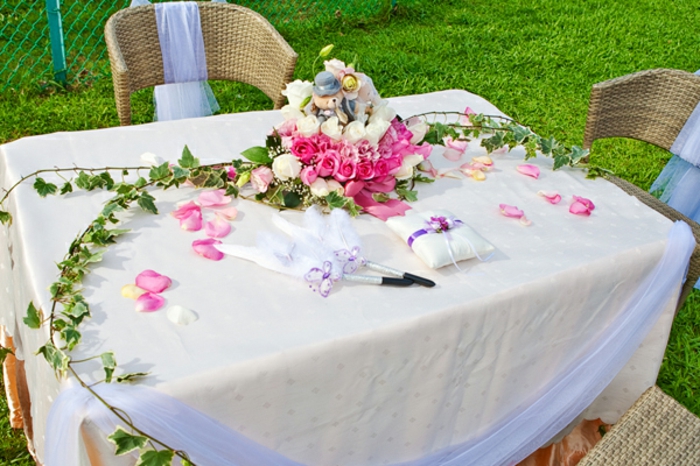 decoración de la mesa y sillas de bodas-de-polyrattan