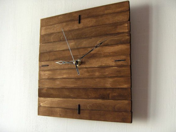 Drvo ploča Drveni zidni sat dizajn