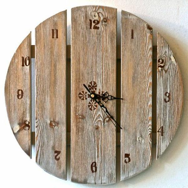 Drvene ploče zidni sat dizajn zid dizajn dekoracija