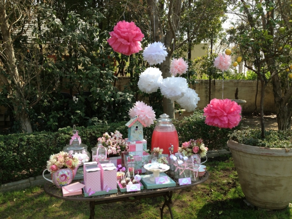 Asztali deco-virágos-szövet-ball-lógó-ajándék-kert színű