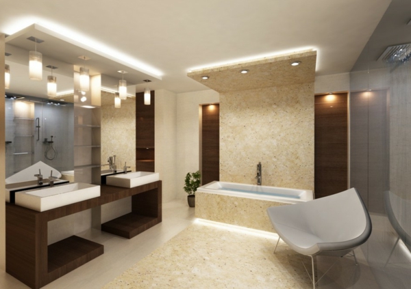 Idée idées de salle de bains design éclairage-pour-le-plafond