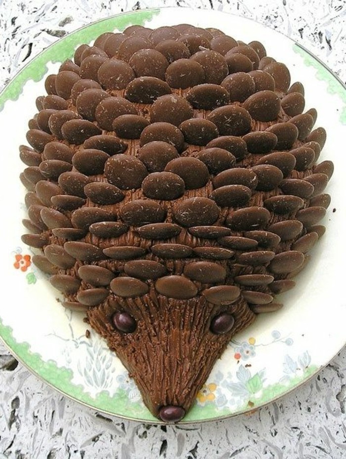 Idea para el pastel de chocolate erizo de