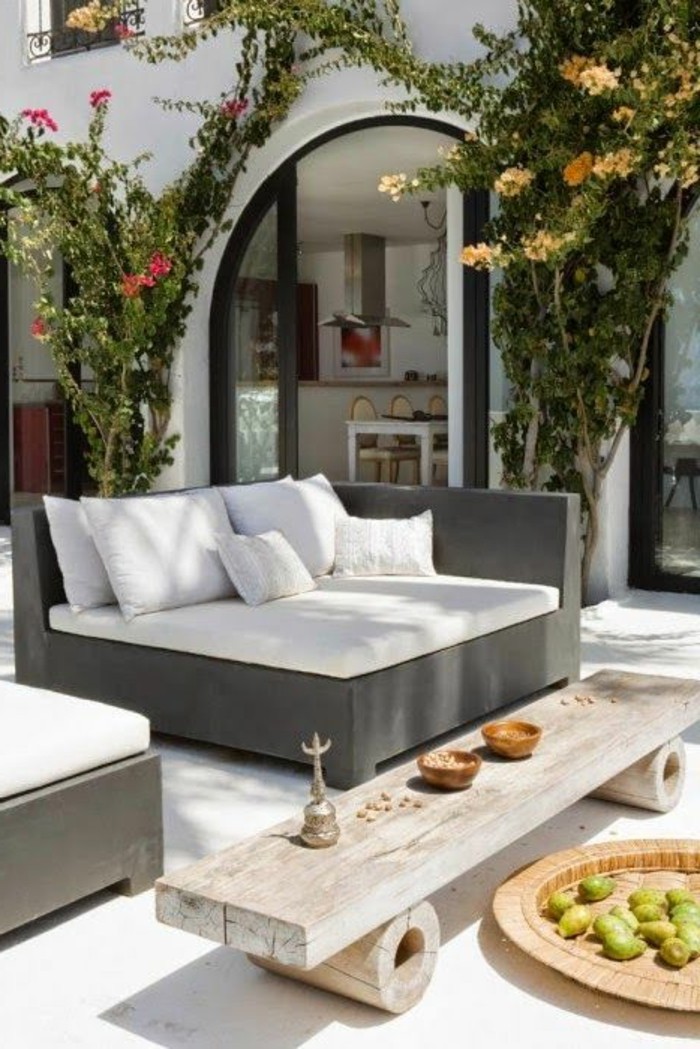 רעיונות-גן עיצוב מודרני-קפה שולחן-של-עץ
