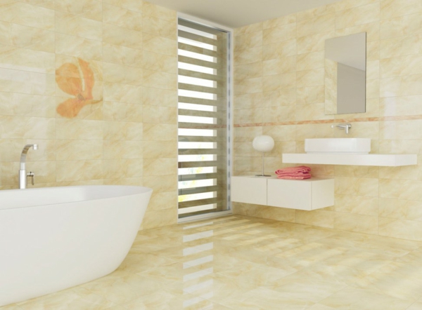 Ιδέες-για-μπάνιο πλακάκια κεραμικά πλακάκια στο όμορφο χρώμα