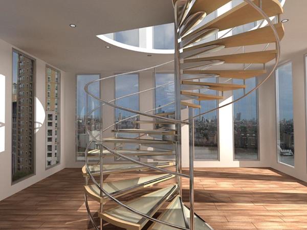 Las ideas-para-el-moderno-interior-design-interior escalera de caracol escalera
