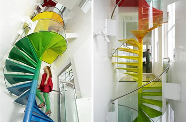 أفكار ل-ث-مودرن-الداخلية-تصميم الدرج في والعديد من الألوان الداخلية