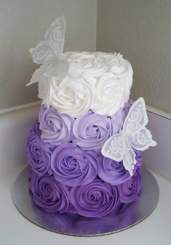 Ideas-para-decorar-a-cake-púrpura Rosas