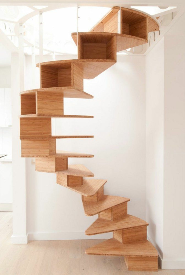effet Design d'intérieur complet conception pour un escalier en colimaçon-de-bois