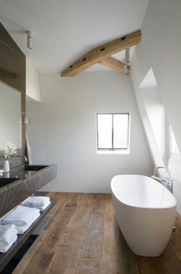 Интериорен дизайн идеи Подове от дърво в банята