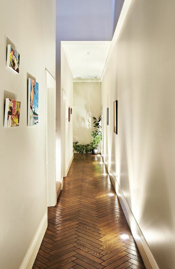 Интериорен дизайн идеи Подове от дърво в коридора